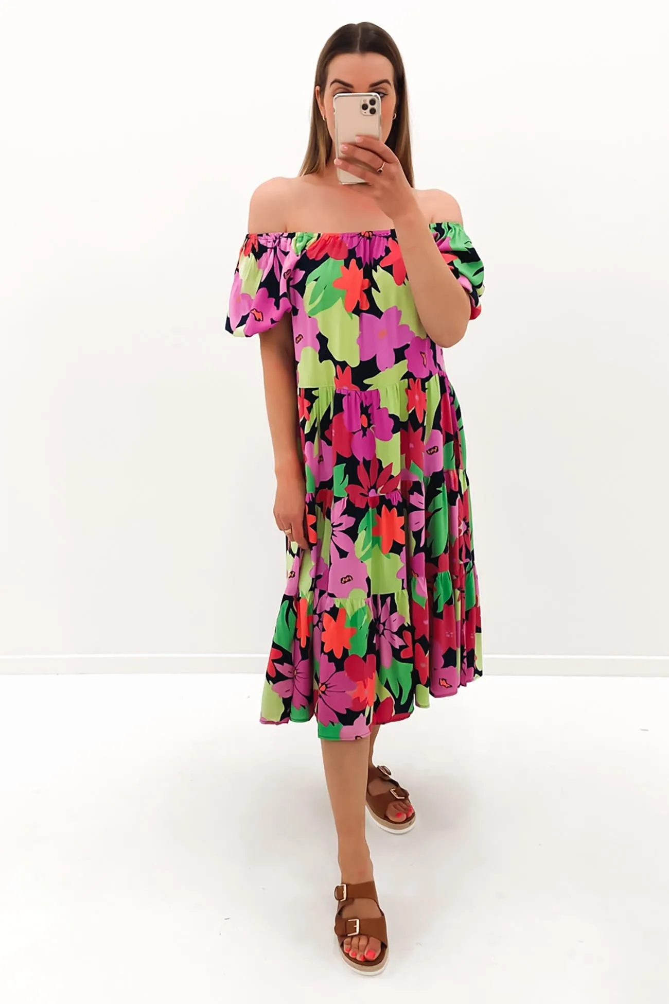 Blythe Midi Dress Multi Scandi Light WrinkleResistantFinish