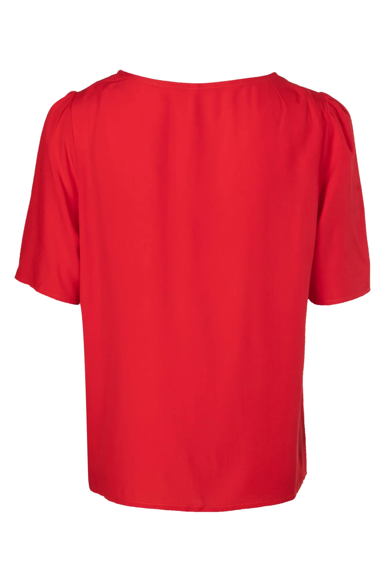 Plain puff sleeve Top | RED | 3310A1 AntiPilling Trend Glow