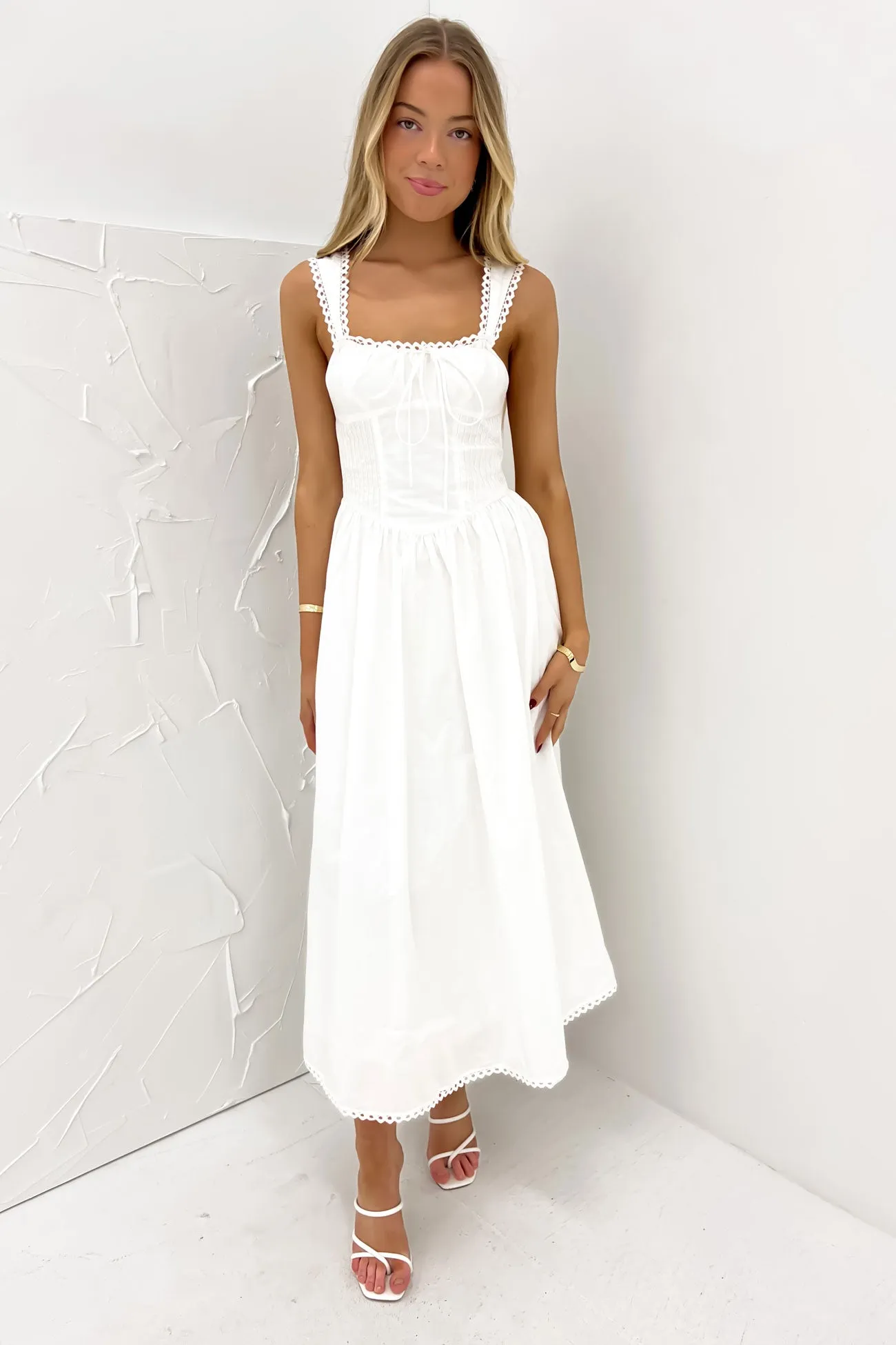 Vanna Midi Dress White Ethically-Made Daily Form