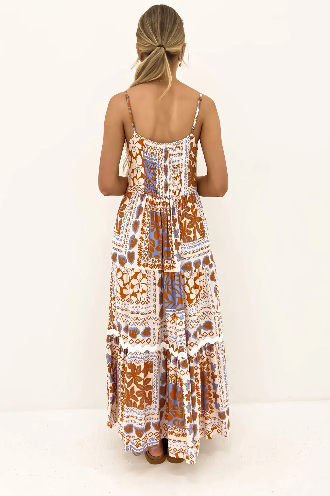 classic waist Subtle Motion Channing Midi Dress Phoenix Palm