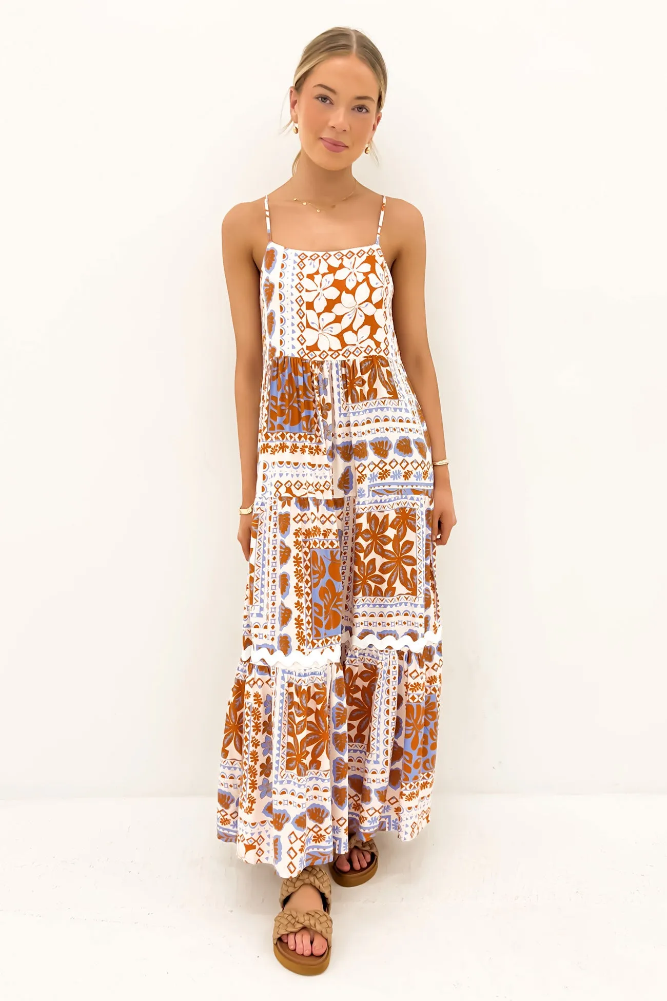 Calm Style Channing Midi Dress Phoenix Palm