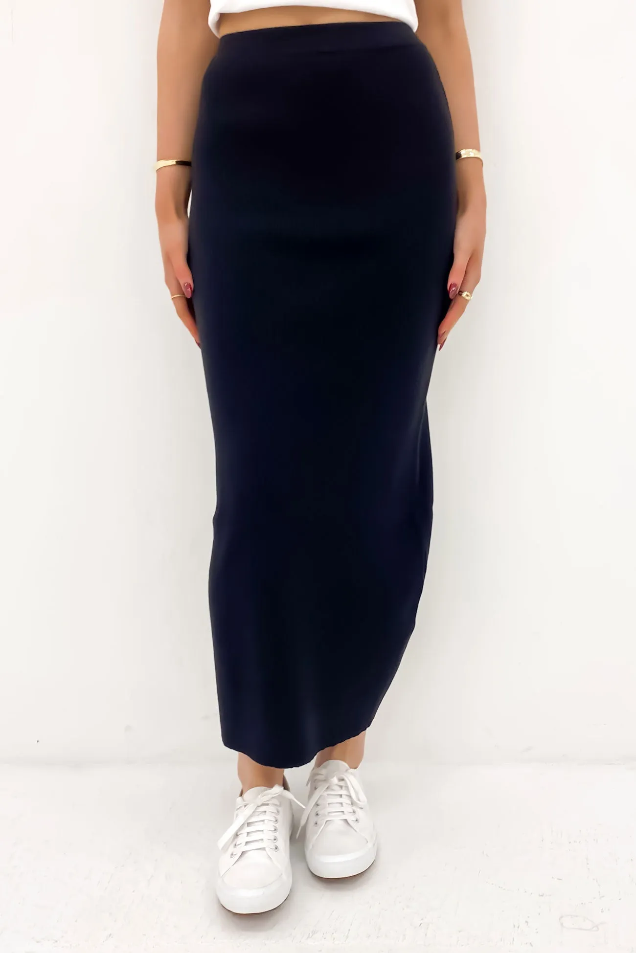 Henley Knit Skirt Black light colors