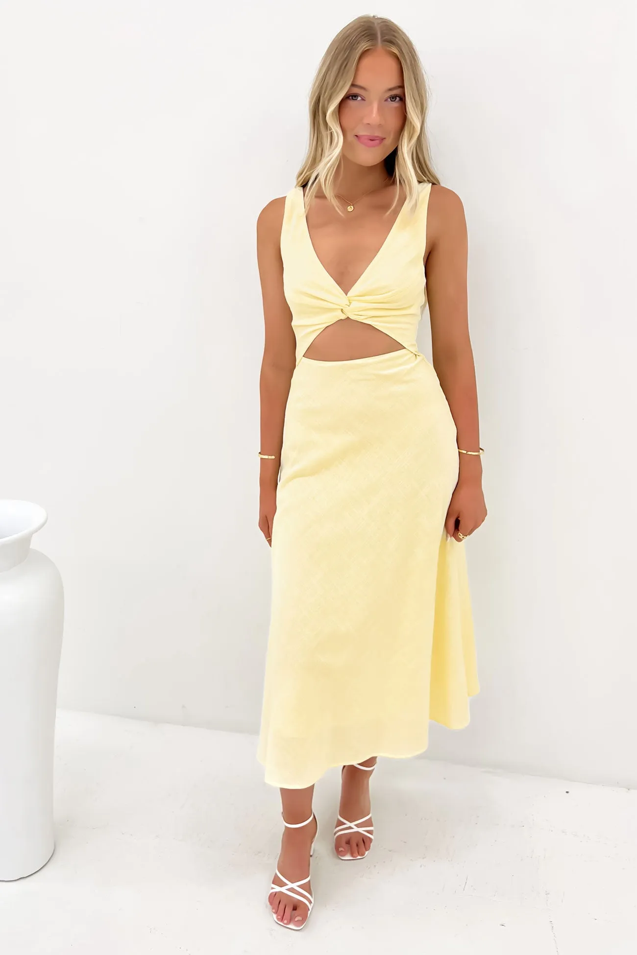 Soft Weave Wystan Midi Dress Yellow