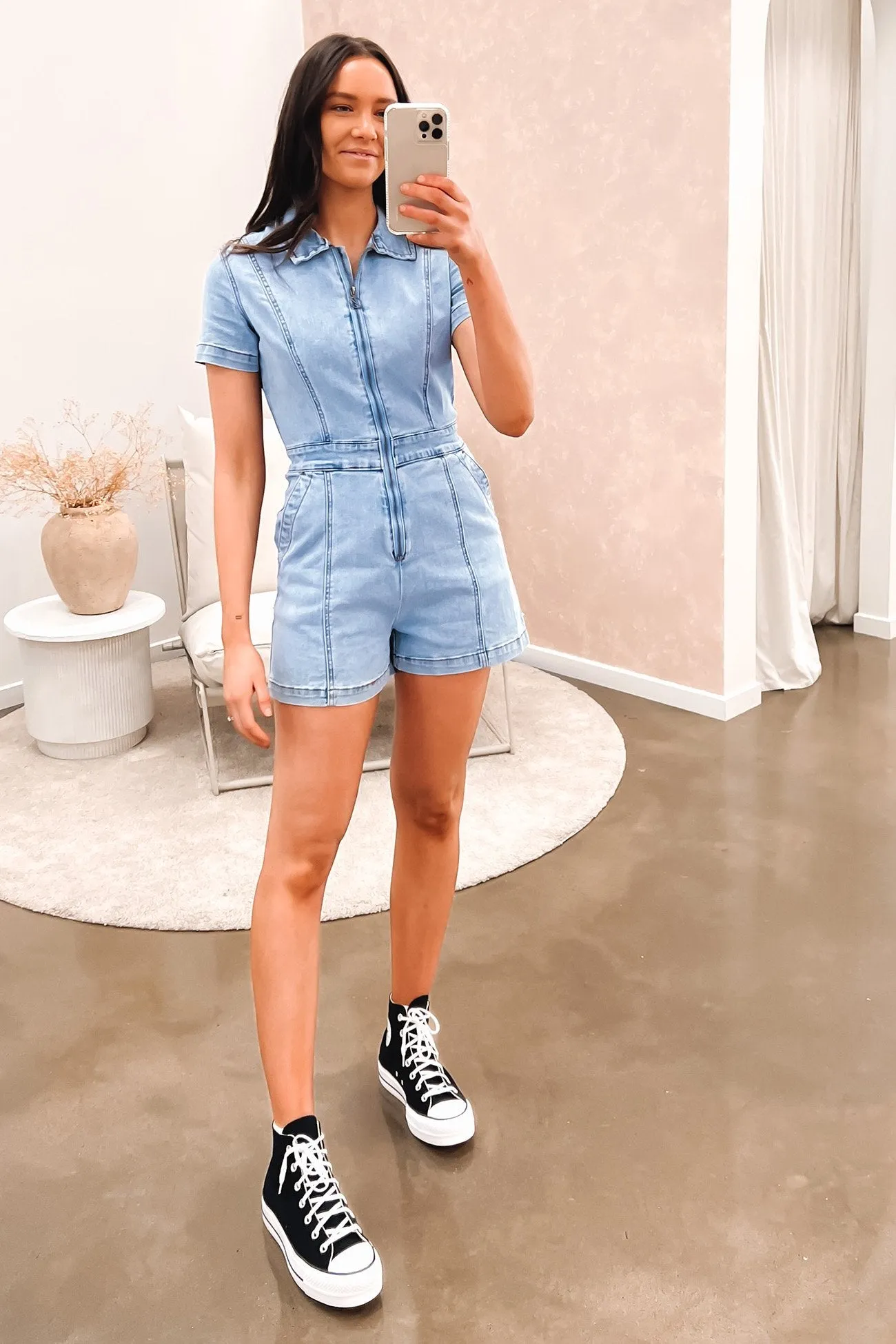 wrinkle free Joy Ease Boston Playsuit Blue