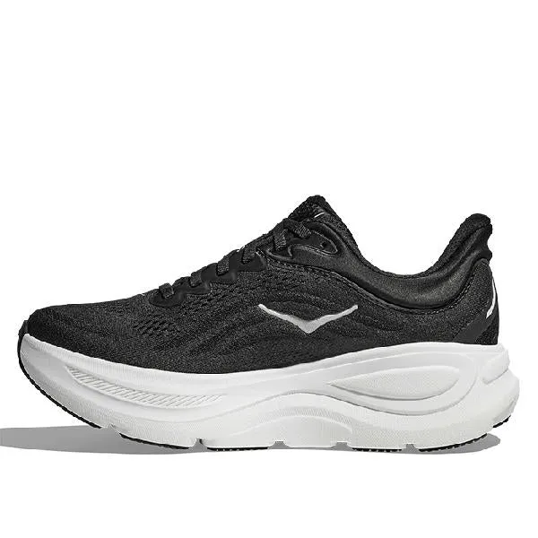 Womens Hoka Bondi 9 Extra Wide in Black/White Anti Friction Liner