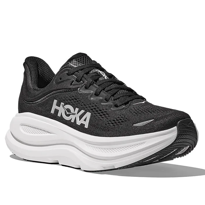 tennis - compatible shoes Womens Hoka Bondi 9 Extra Wide in Black/White
