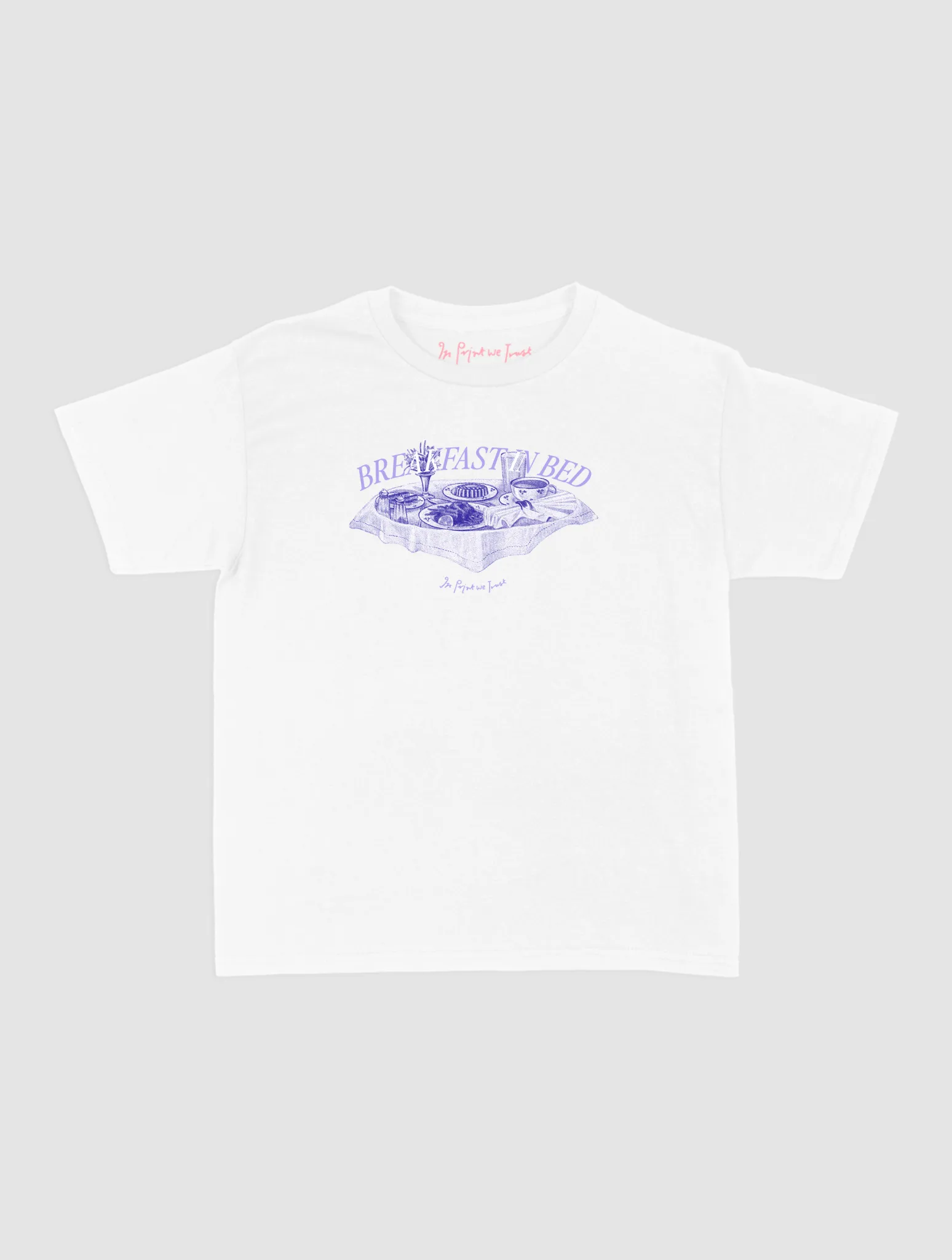 breakfast in bed baby tee Lace trim Travel Ready