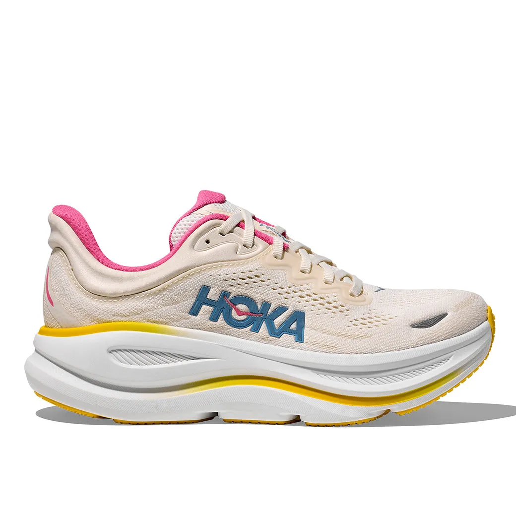 outdoor - track running shoes traction - grip - feature shoes Womens Hoka Bondi 9 Wide in Alabaster/Birch