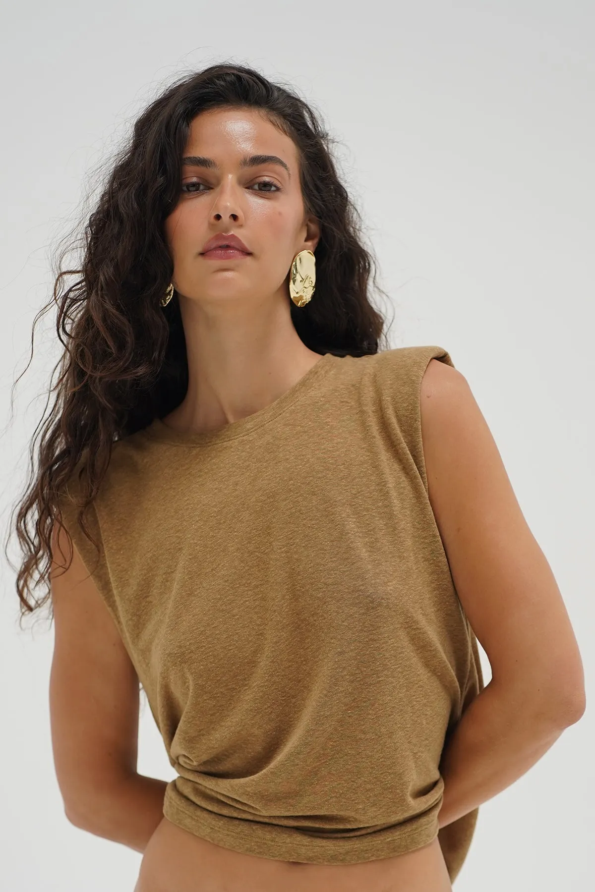 Lightweight Fabric Celine Tee - Dull Gold