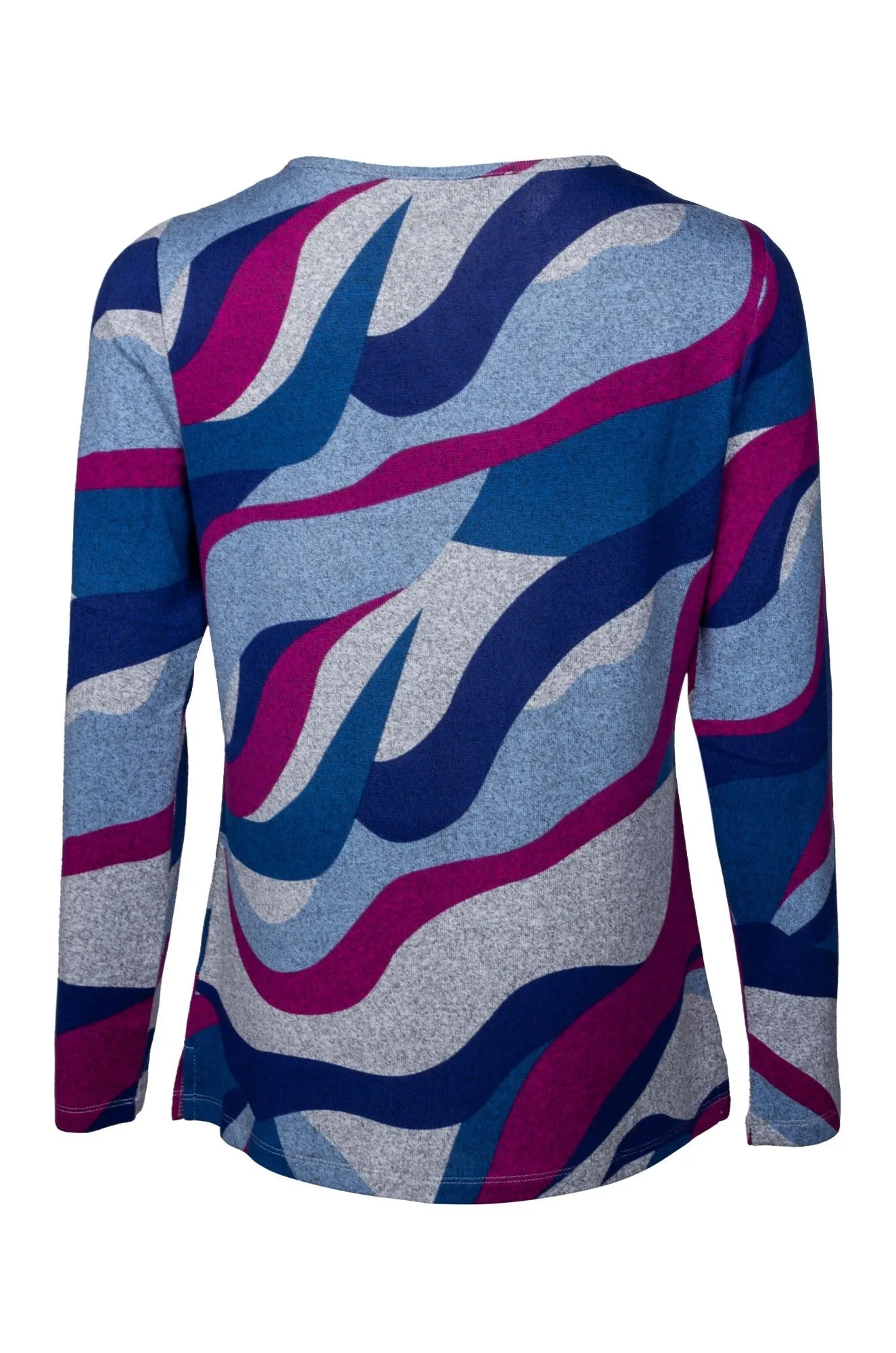 Printed Warm Touch Top | Cerise Blue Swirl | 7905B1 FlexibleCollar
