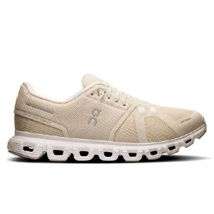Asymmetrical Lacing Womens On Running Cloud 6 in Pearl/White