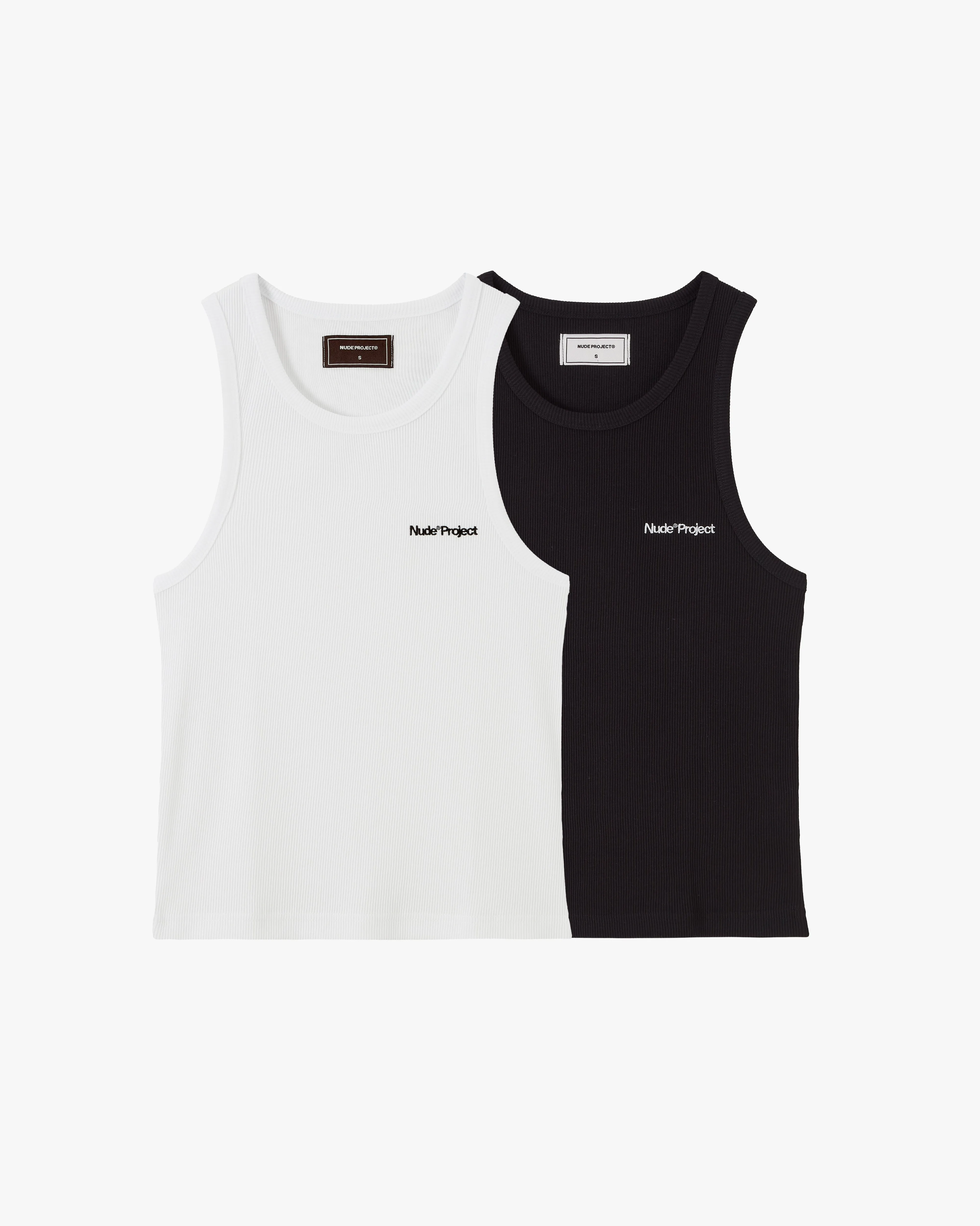 Basic Tank Top Black/White Machine Fit