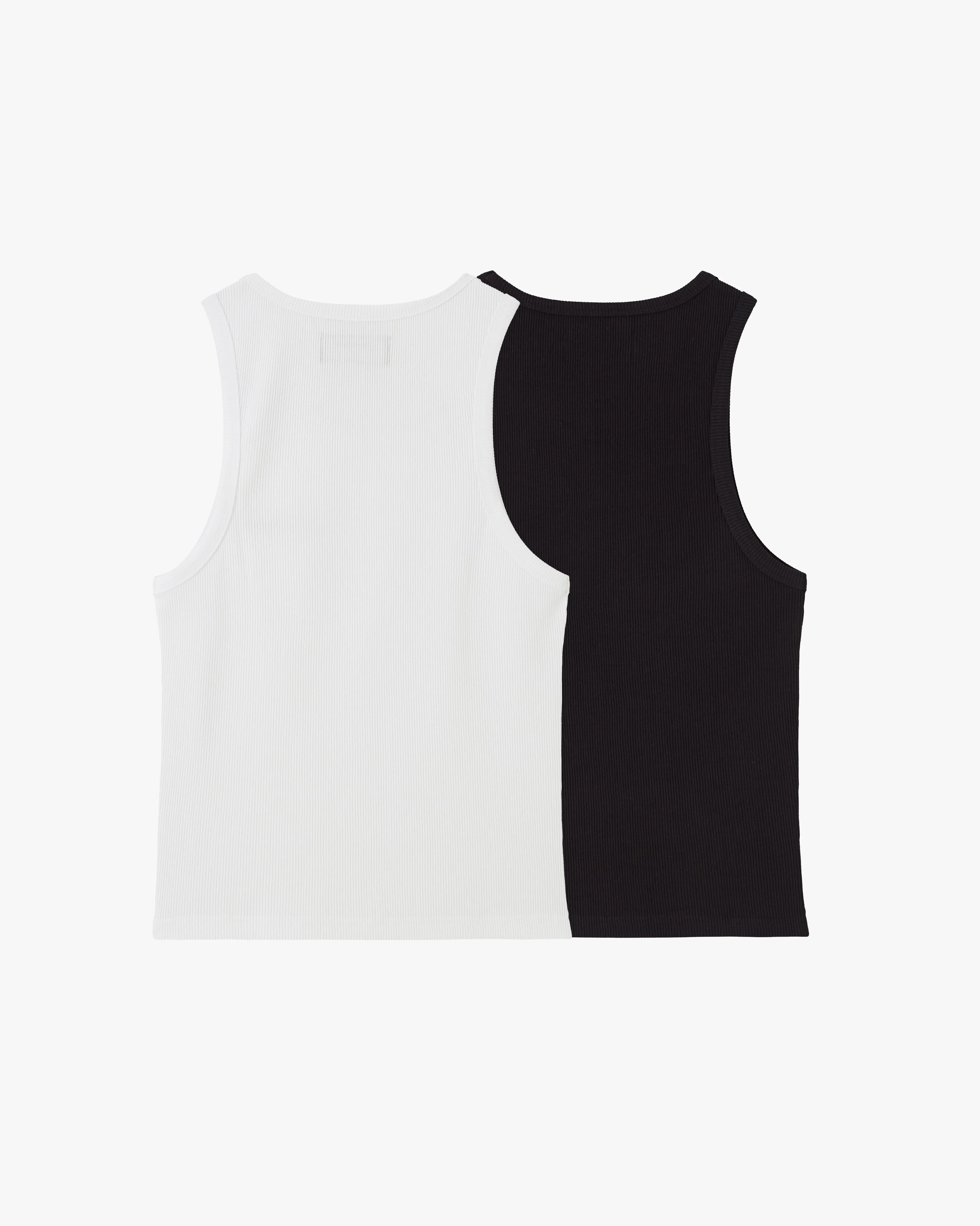 PunctureResistant Fabric QuickDryMaterial Basic Tank Top Black/White