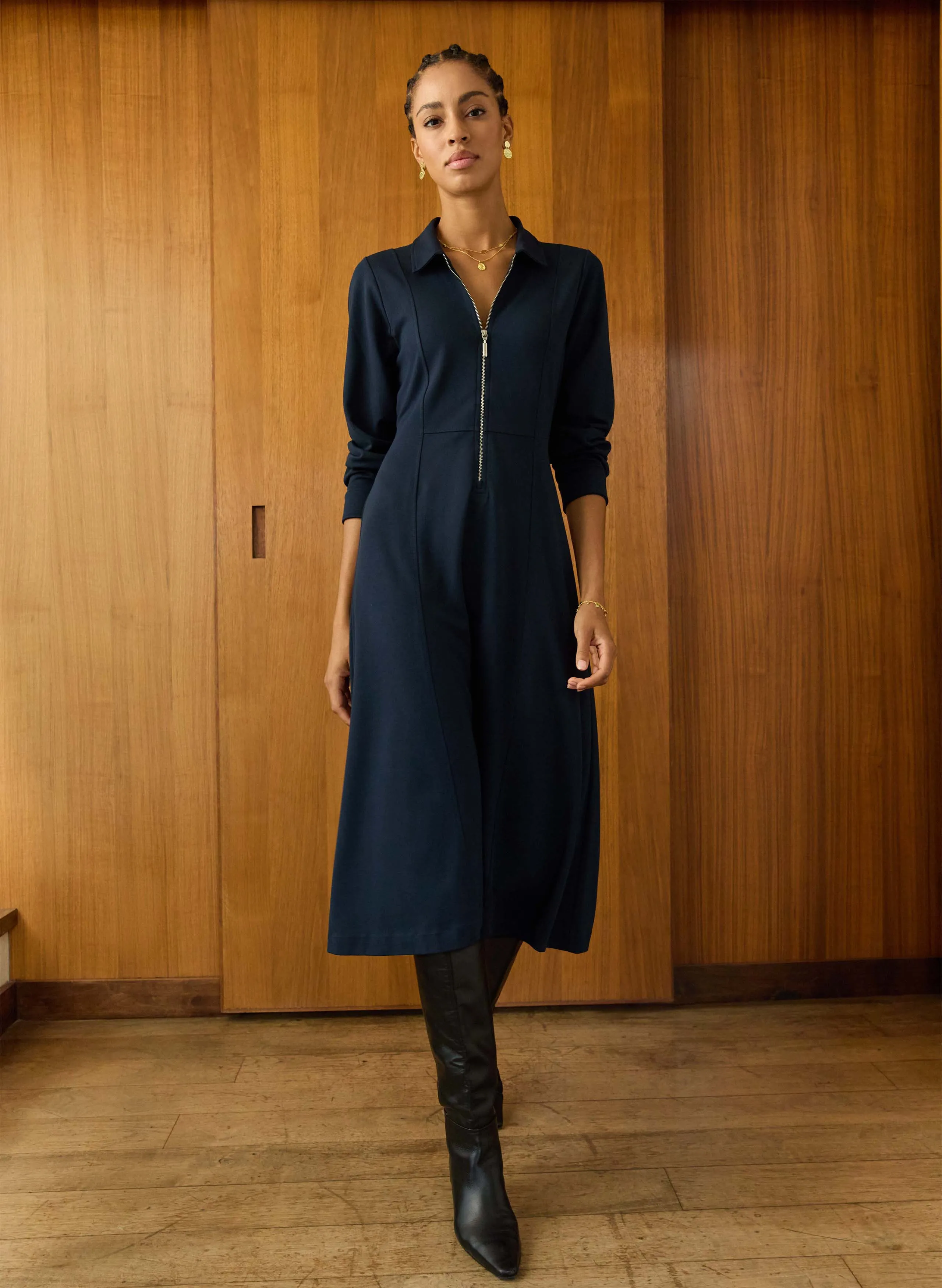 Mariposa?Ponte?Midi Dress Comfortable office piece