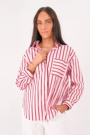 Minimalist Look Lynton Shirt Red Stripe