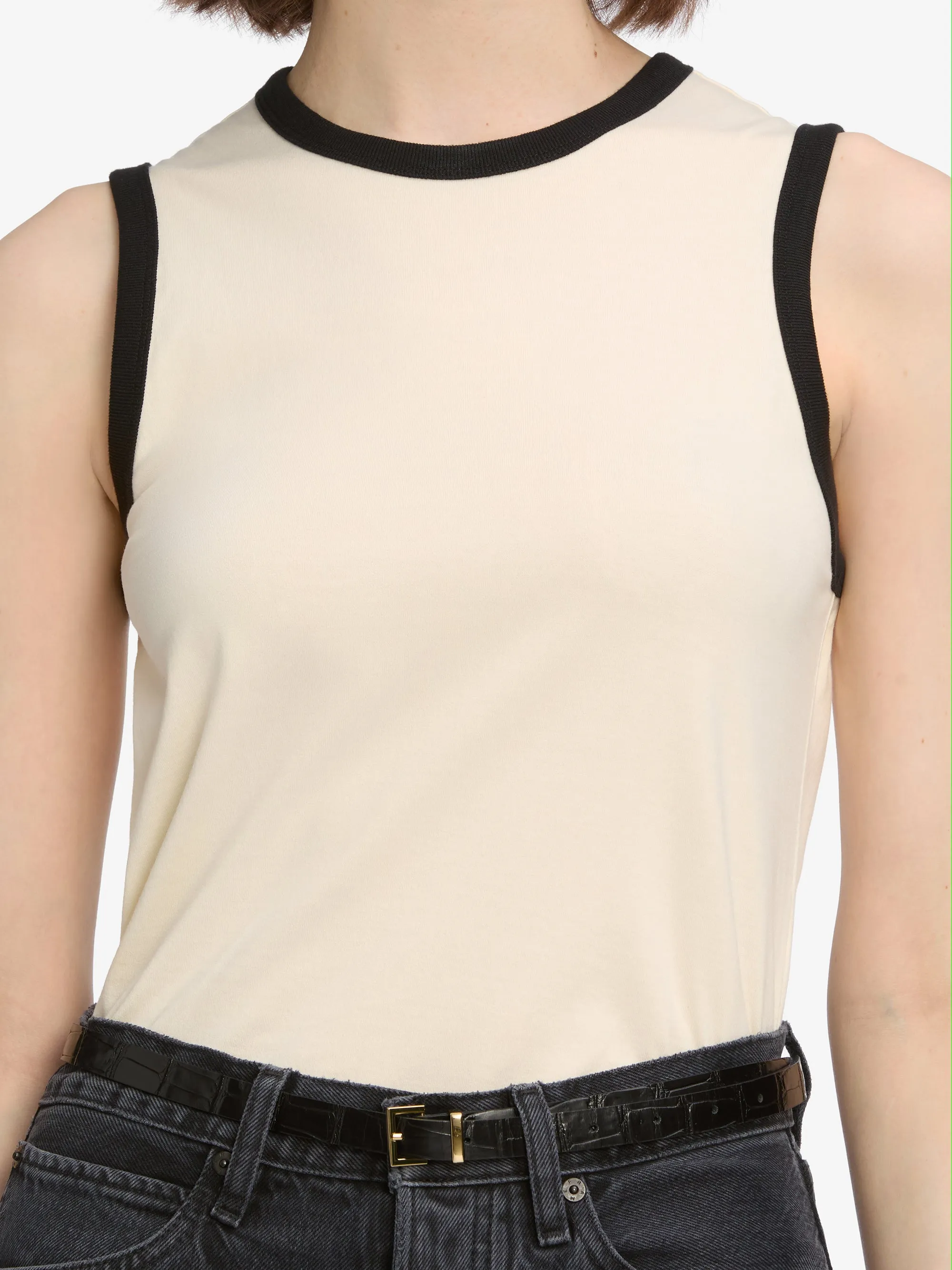 Sleek Fit The Ringer Tank -- Cream