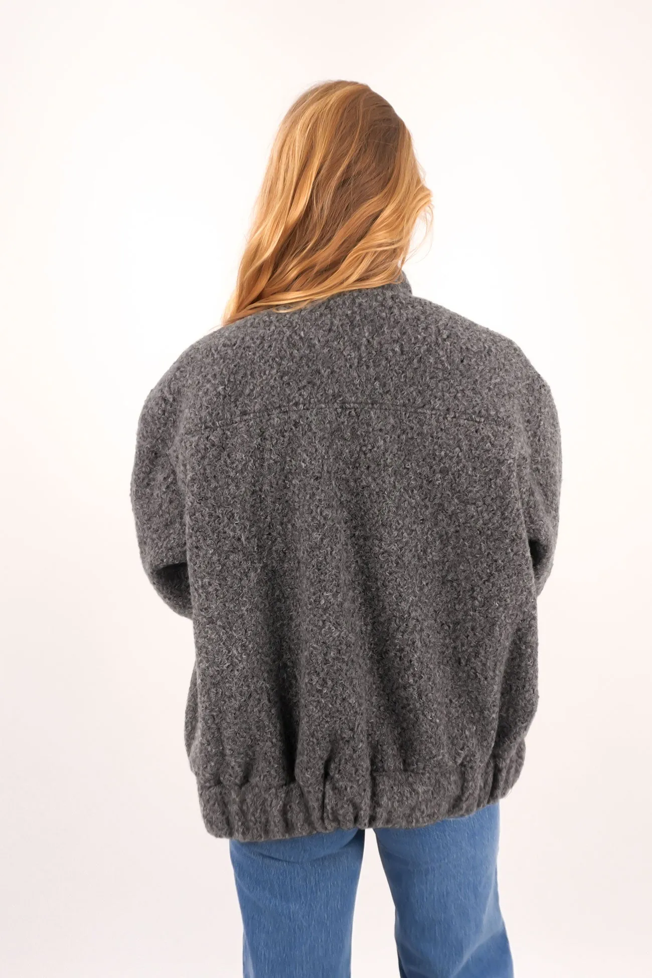 Anti Pilling Fabric Frictionless Inner Layer Tahlea Bomber Jacket Grey Marle