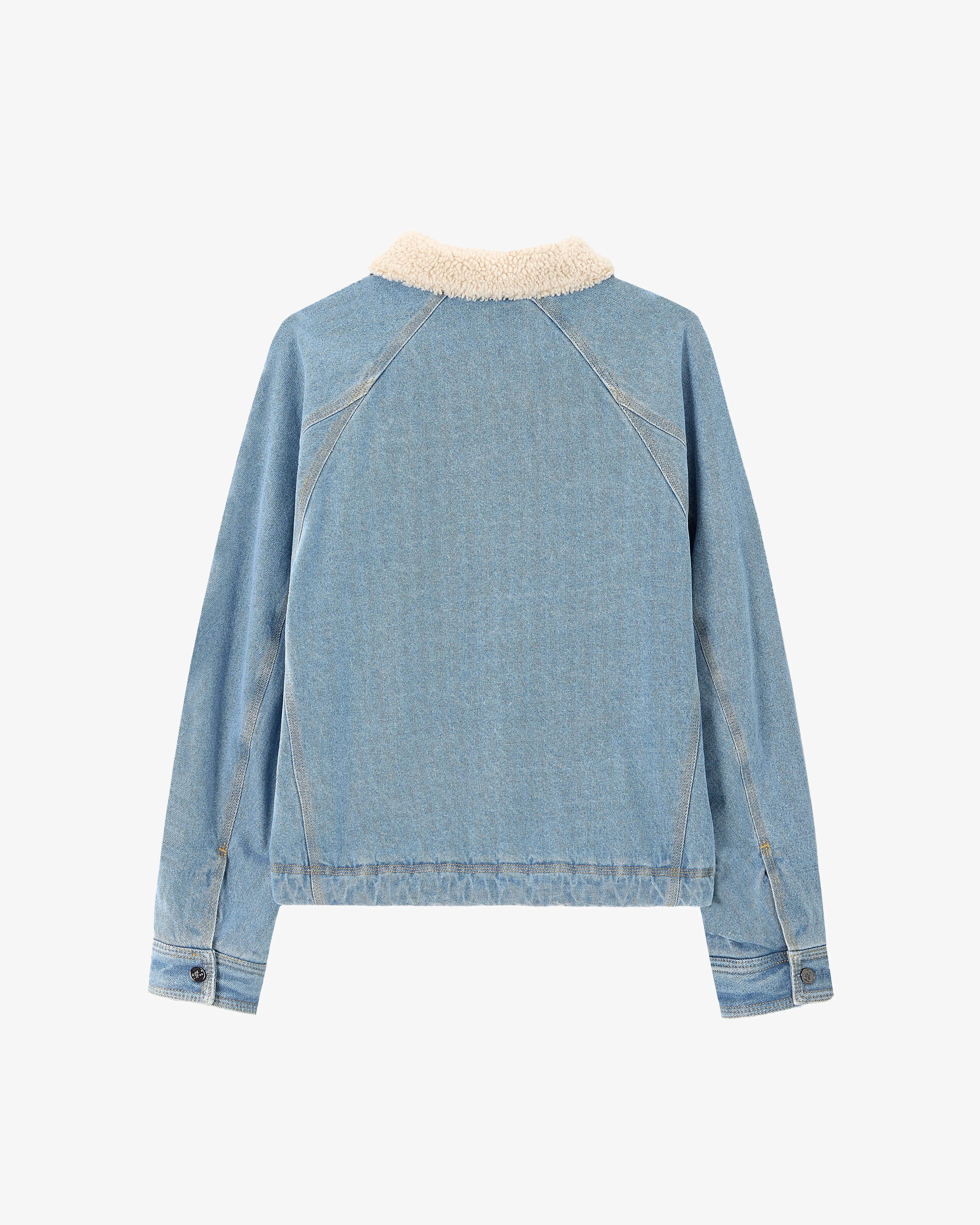 Layered Collar Design Denim Iconic Jacket