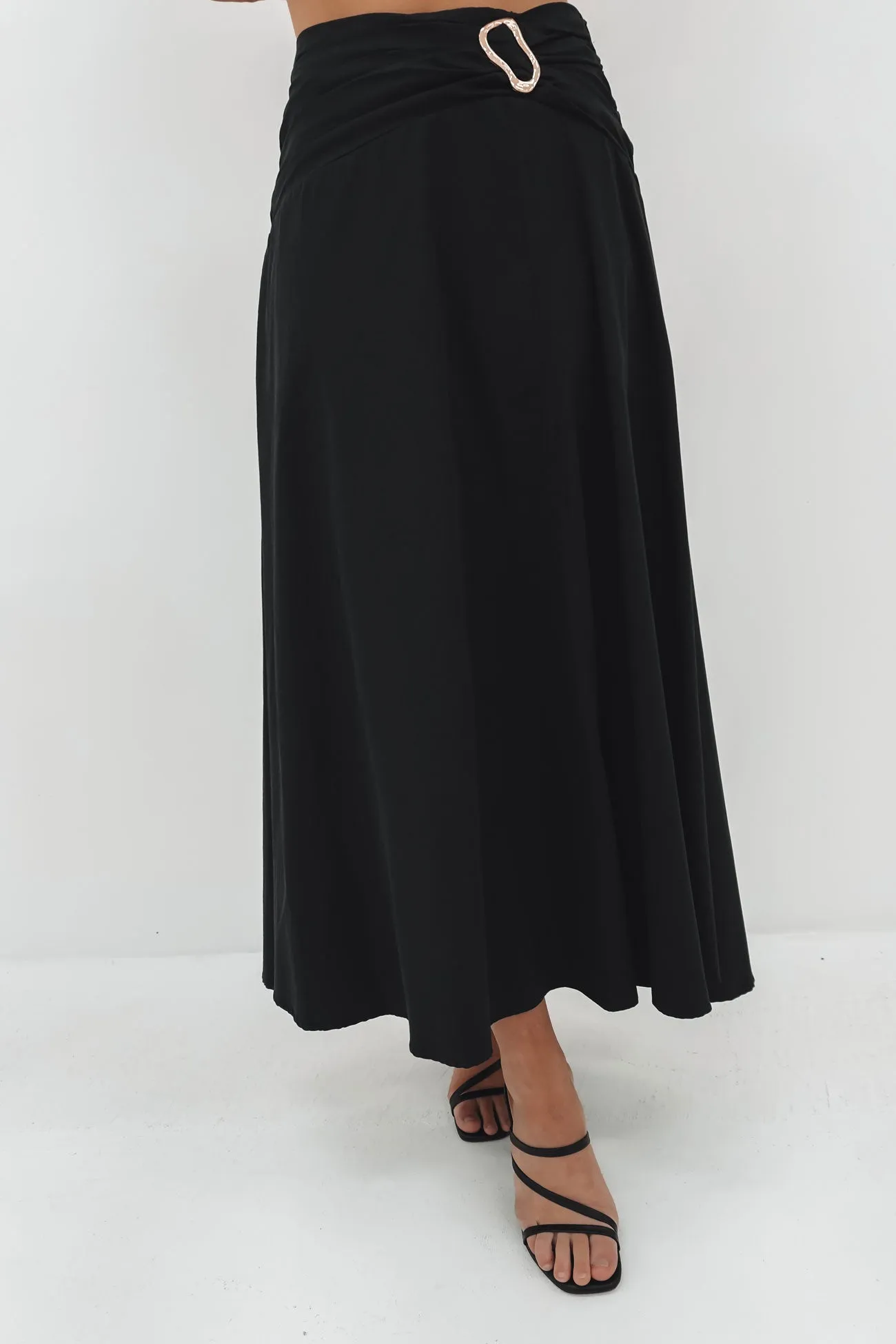 Knee Length Burke Maxi Skirt Black