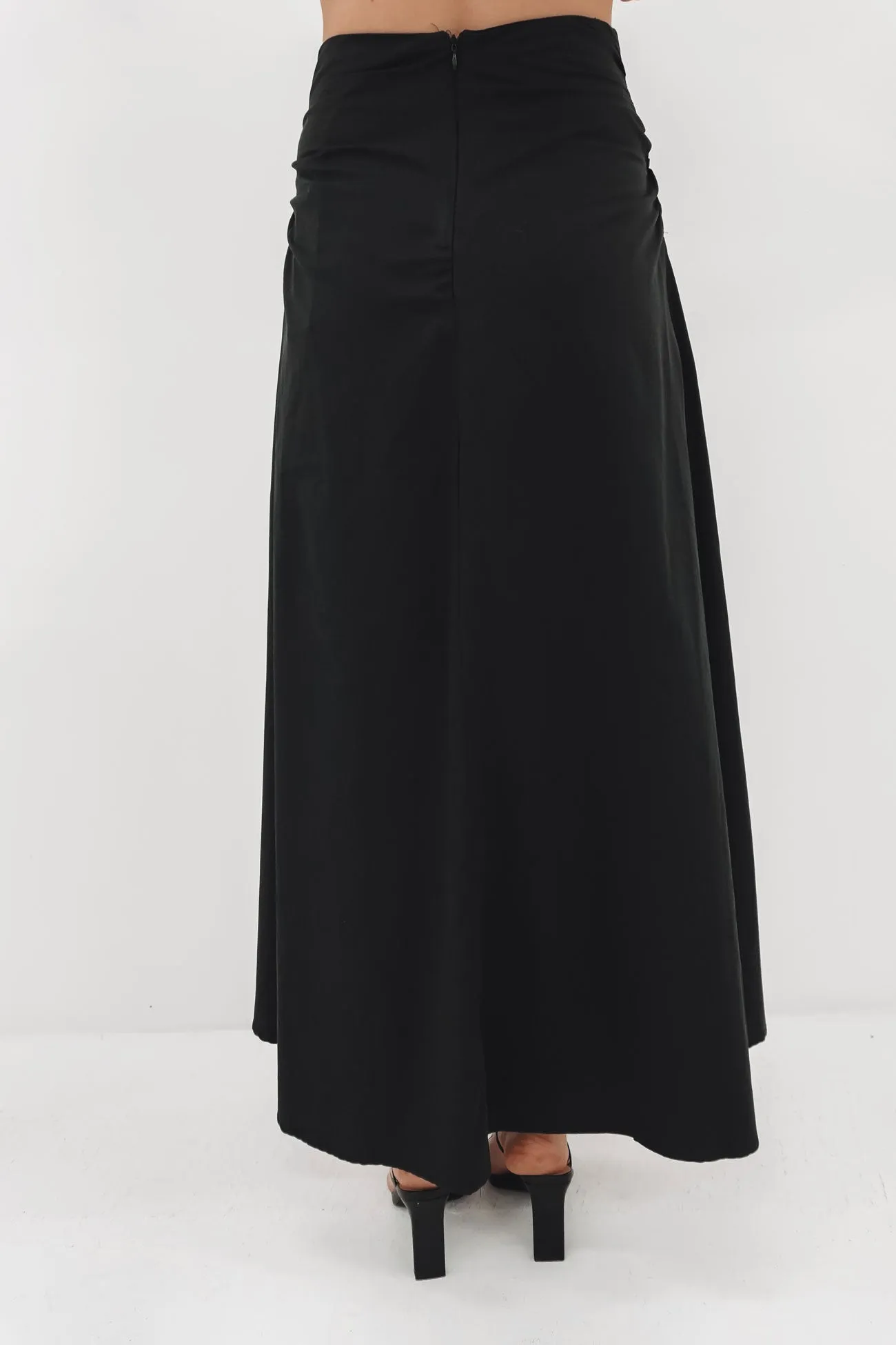 Mid Length Burke Maxi Skirt Black