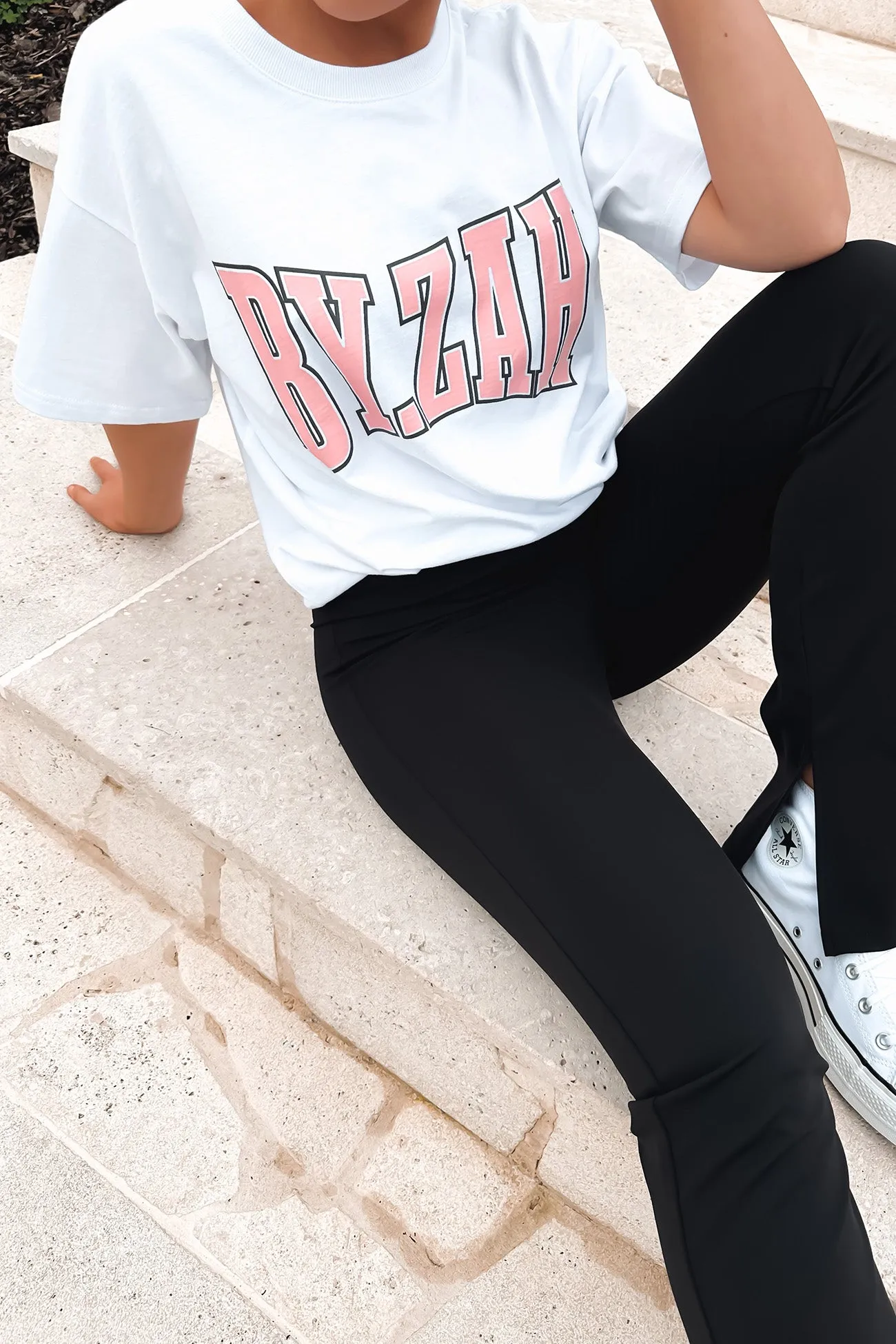 Comfy Pieces Fresh Outfit Style BY. ZAH University Tee White
