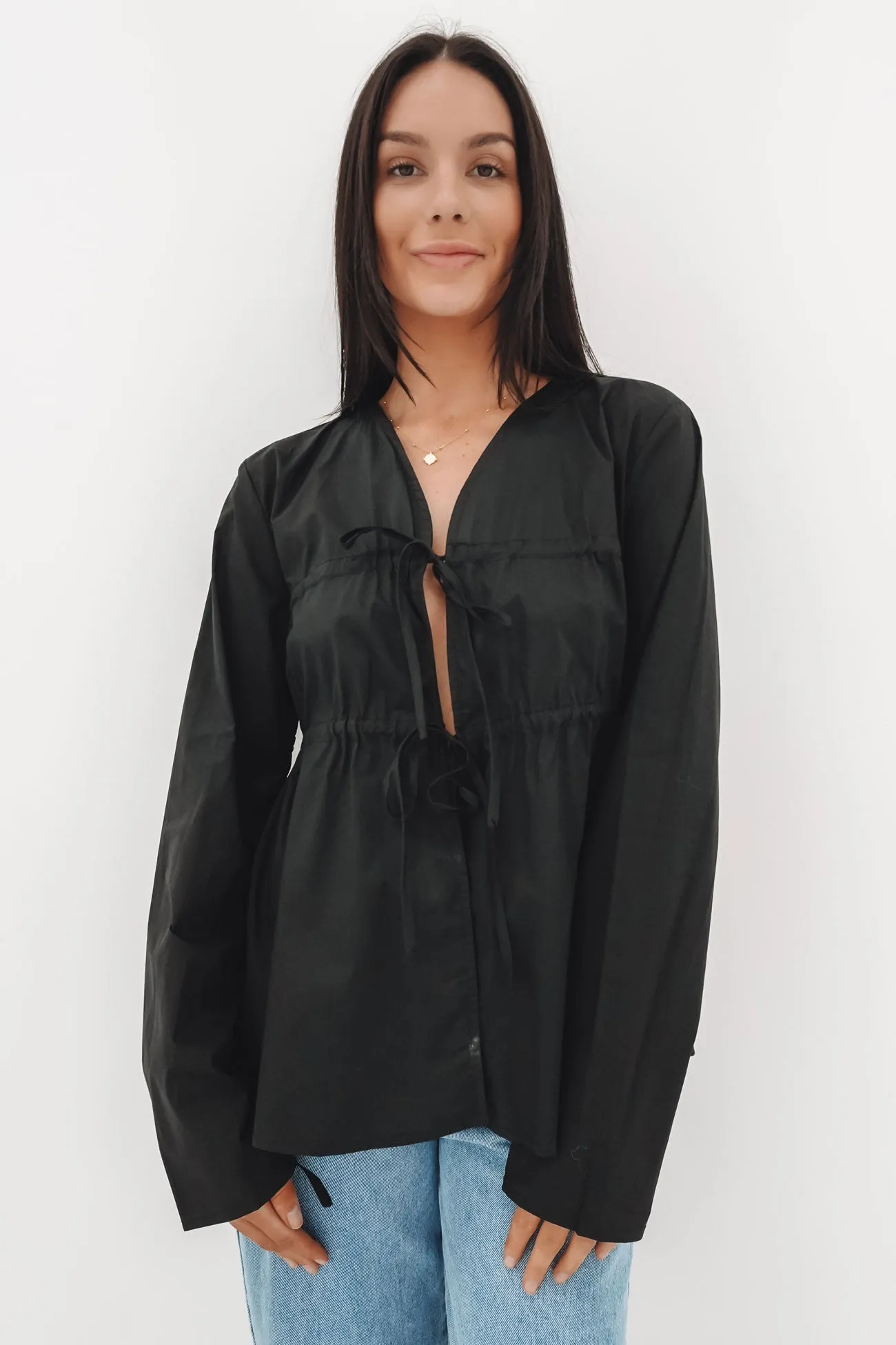 Serenity Long Sleeve Top Black Trendy Boots Euro Mood