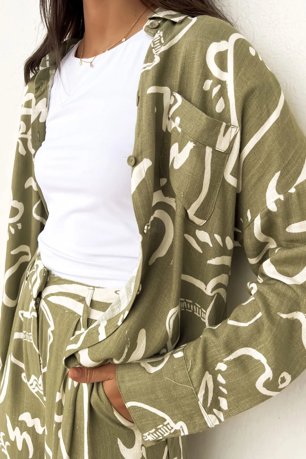 Everyday Look Wear Non Fading Material Greta Shirt Bronte Sage