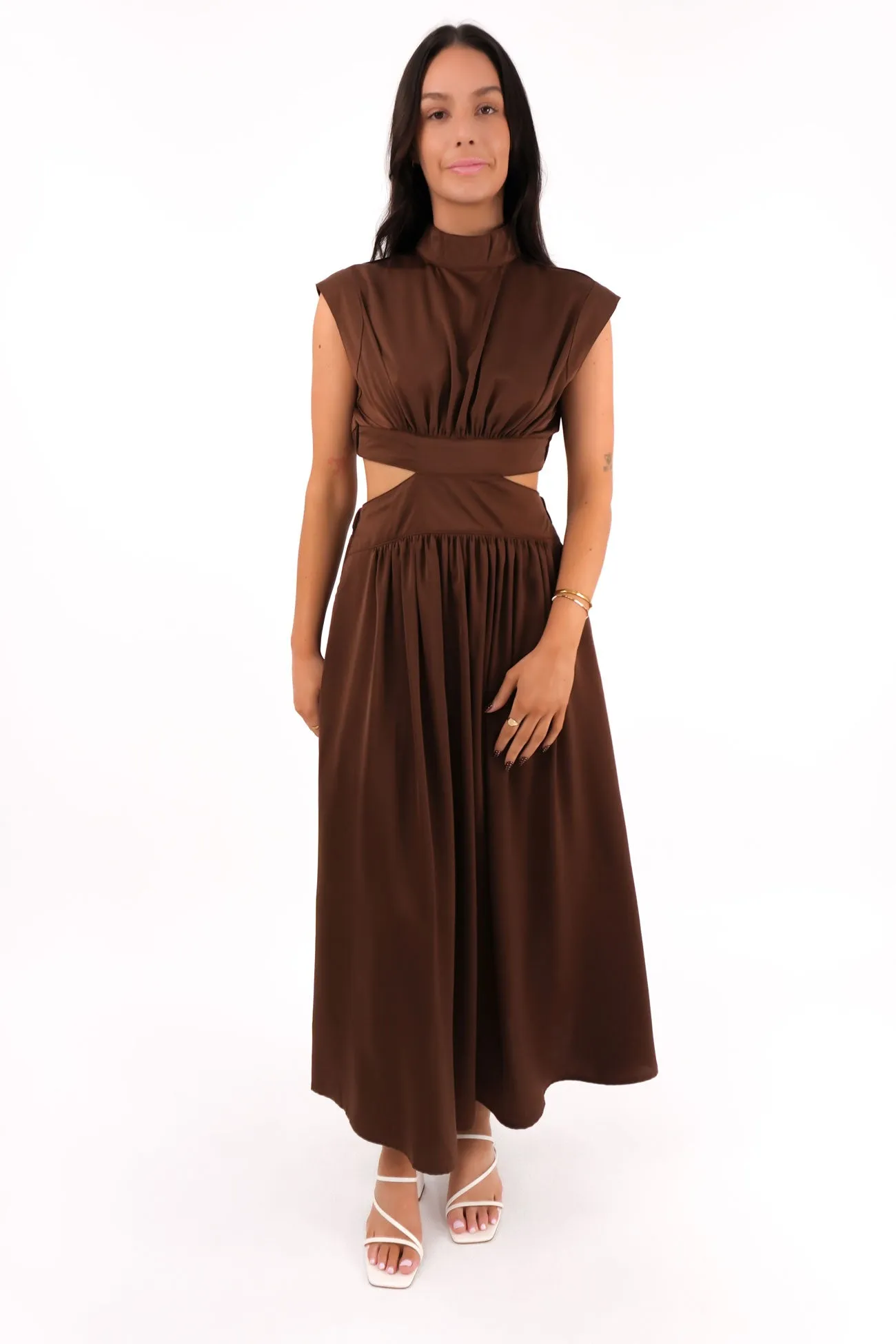 Carmen Maxi Dress Chocolate Travel Ready