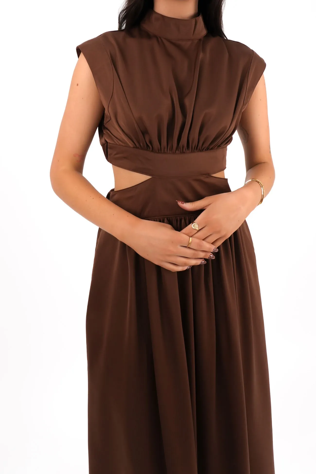 Mood Booster Light Appeal Carmen Maxi Dress Chocolate