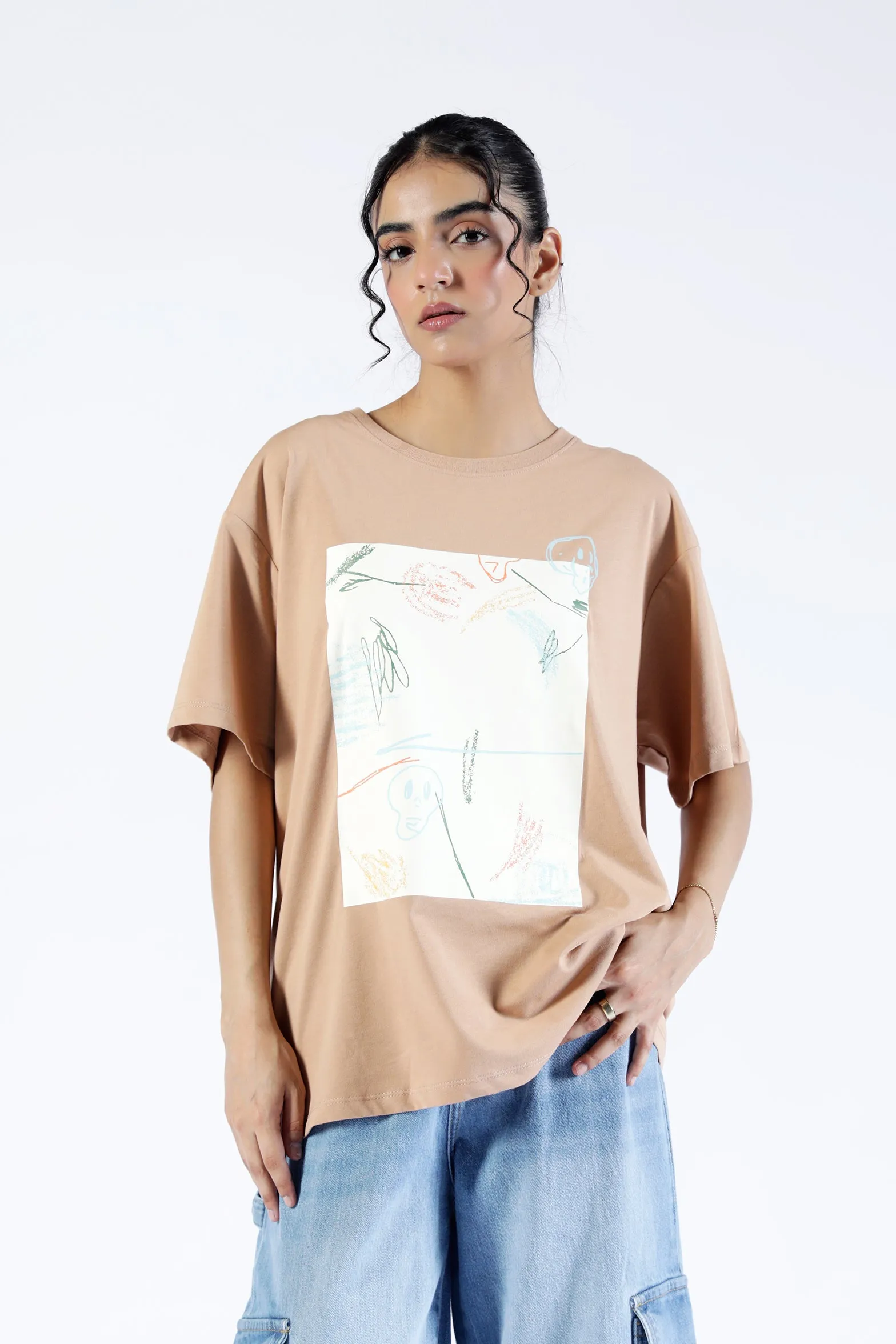 Elegant Anti Bacterial Treatment GRAPHIC OVERSIZED TEE