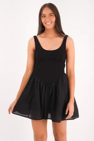 Regent Mini Dress Black Relaxed Line