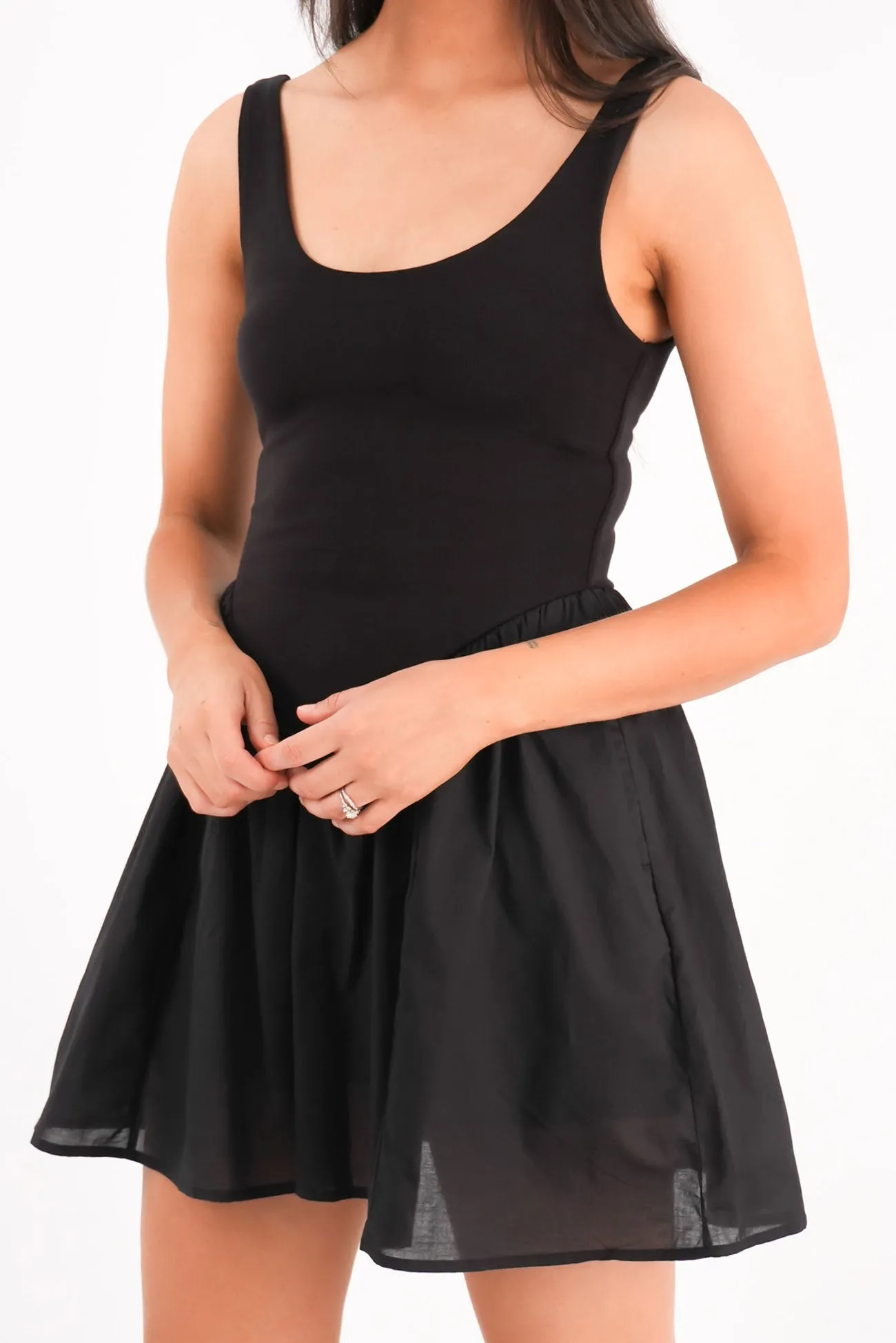 Chilly Weather Wear Light Fabric Regent Mini Dress Black