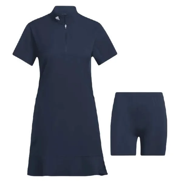 Flattering Waist Design Plus Fit Adidas Golf Frill Dress - Blue