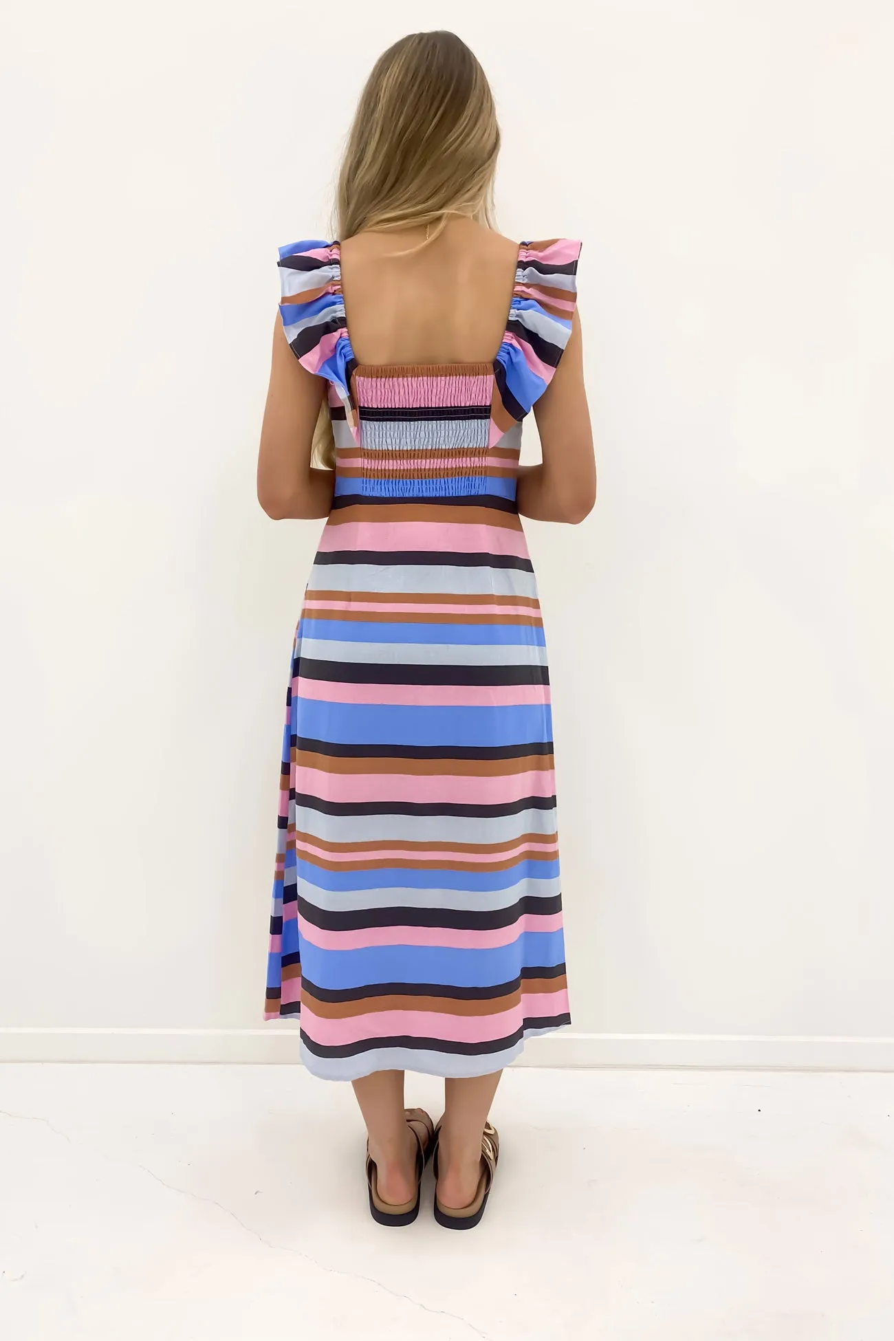 Spring Flow Gazelle Stripe Dress Multi Stripe