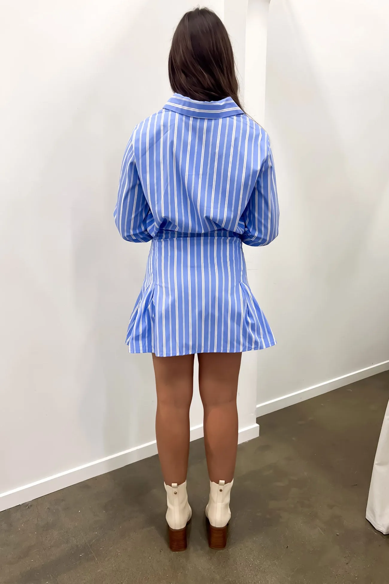 Cecile Mini Dress Blue Comfortable and Fashionable Elegant Tailoring