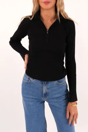 Snow Core Cozy Layer Cedar Knit Top Navy