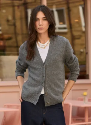 NonRestrictive Cuff Odor control Celine V-neck Wool Blend?Cardigan