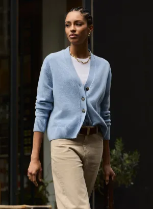 Bamboo Fiber Composition Friction Resistant Edging Celine V-neck Wool Blend?Cardigan