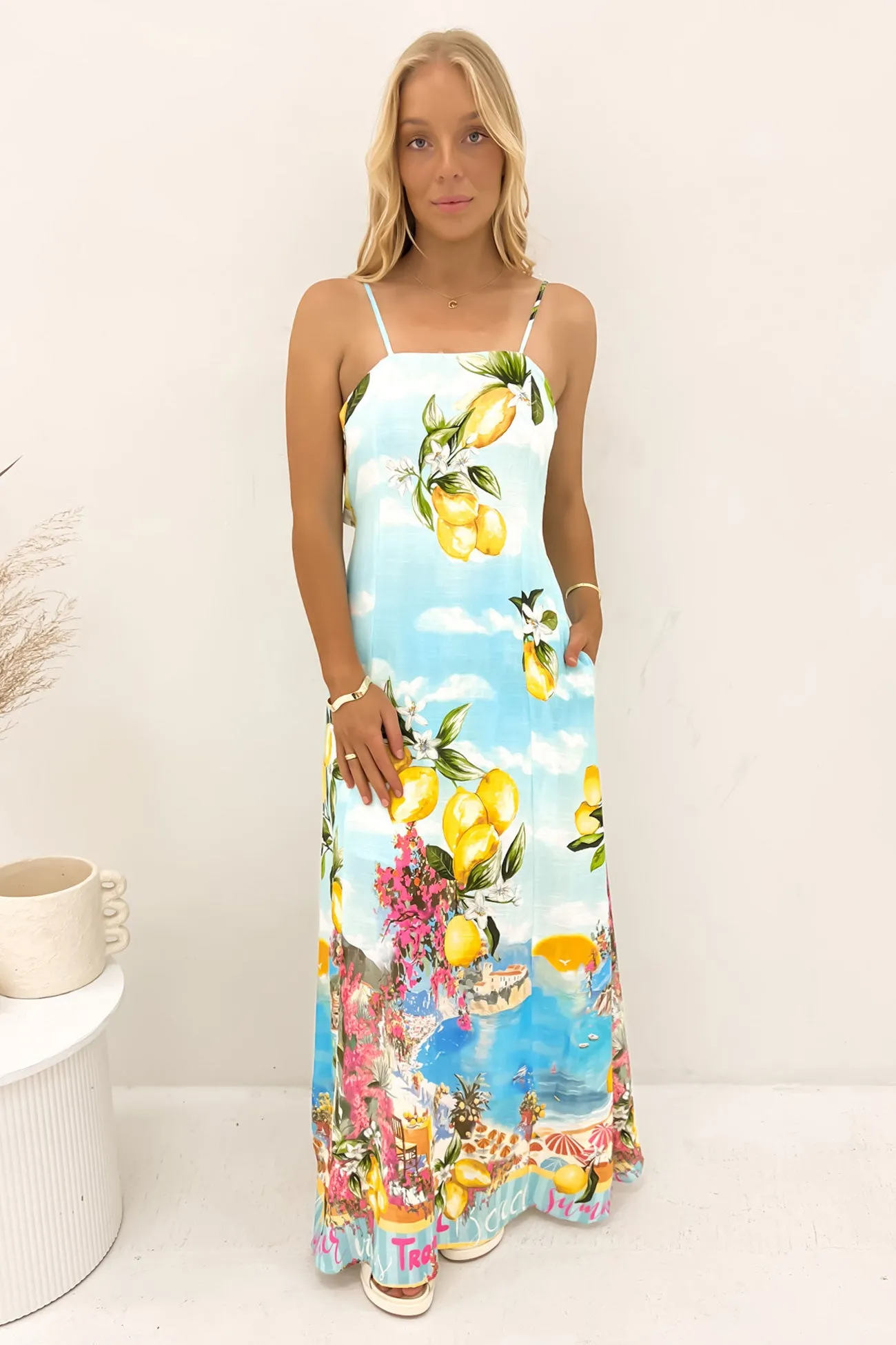 Paris Maxi Dress Lemoncello Fashionable Design Skin Tone