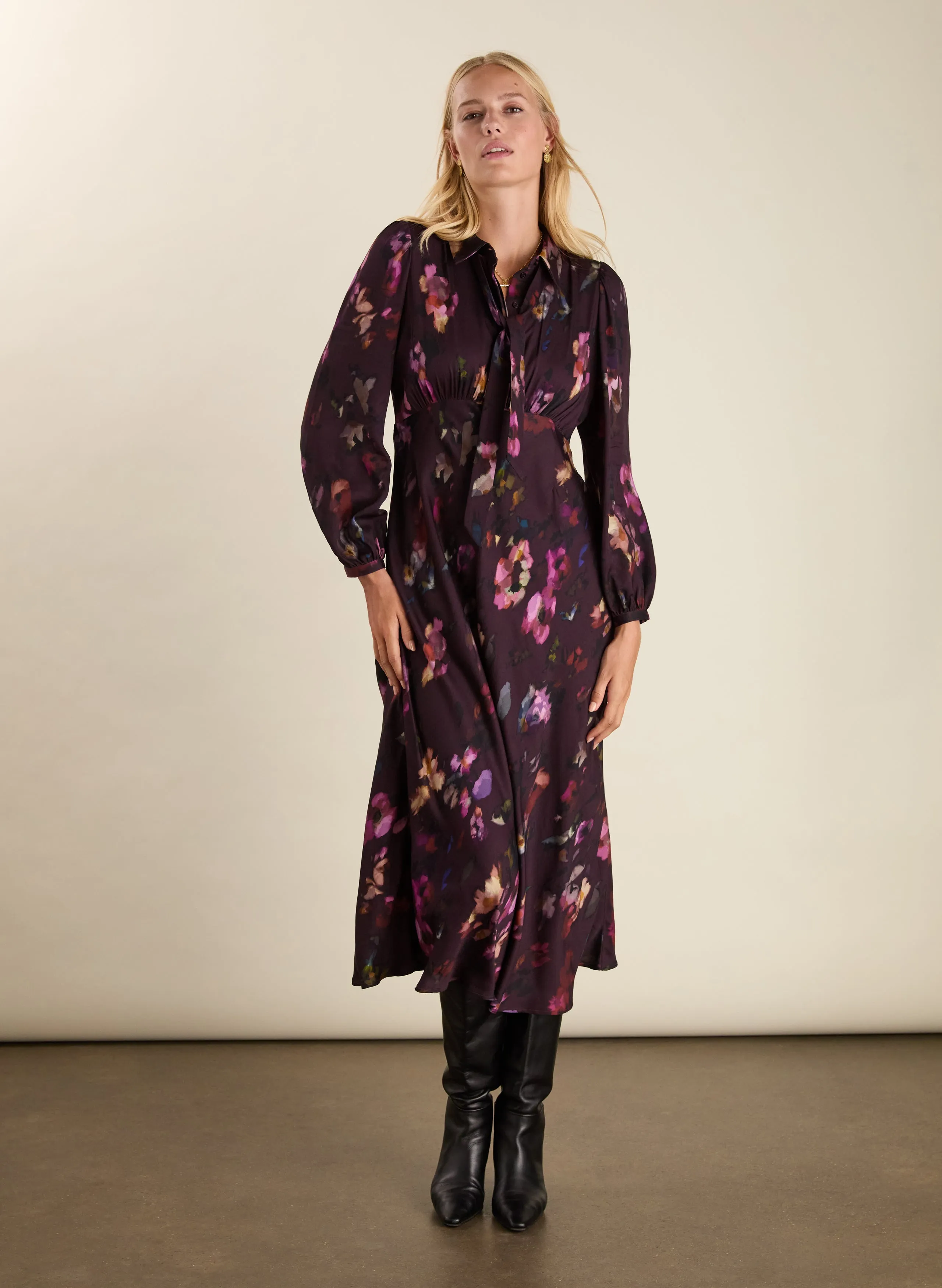 Charlotte Printed?Midi Dress Unlined Look Saturated Hue
