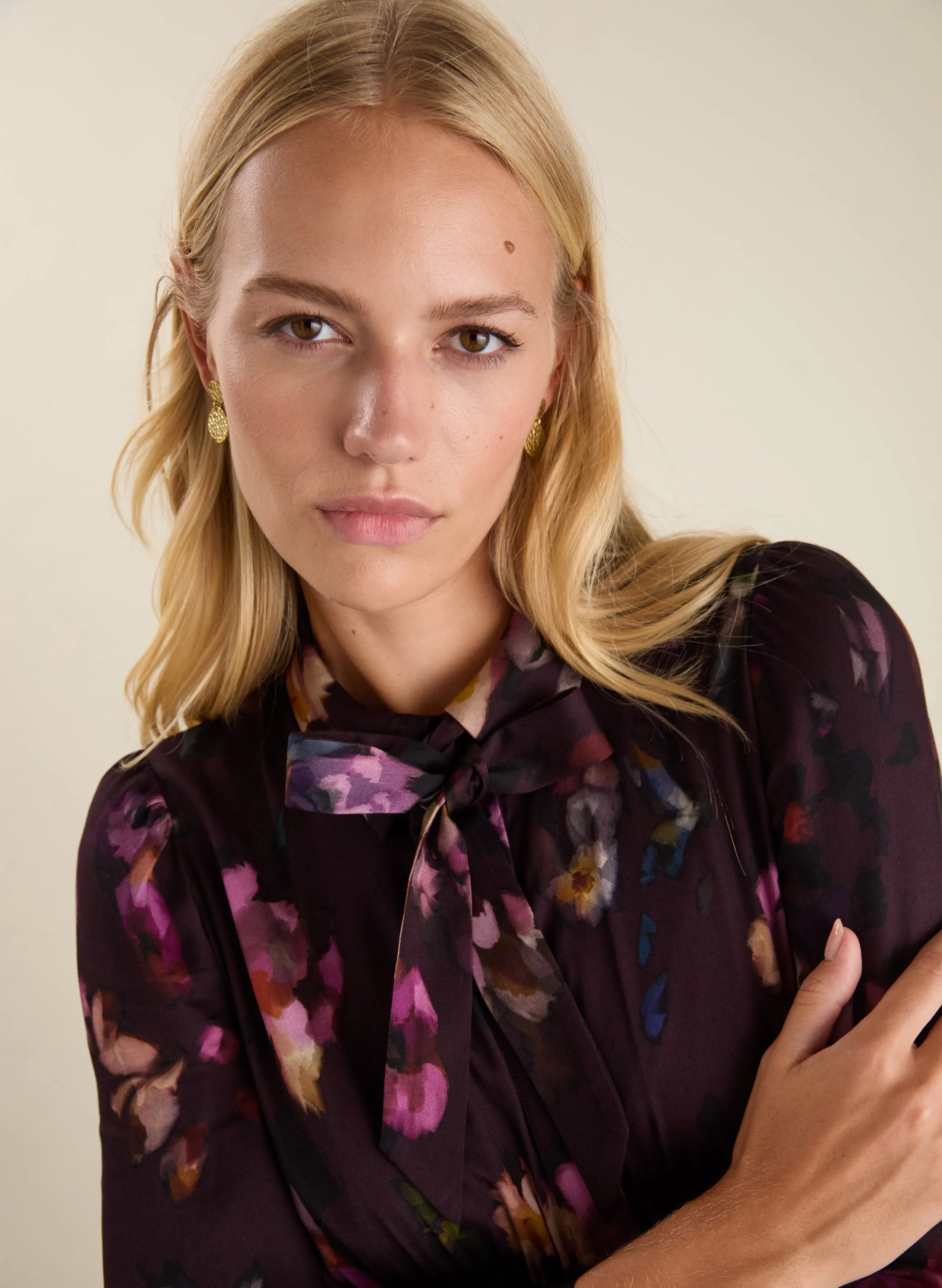 Charlotte Printed?Midi Dress Delicate Lines