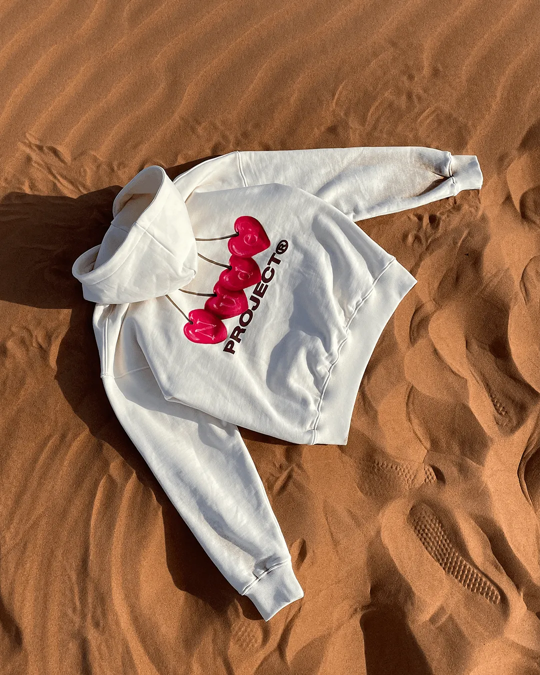 Velvet Cherry Hoodie Marshmallow