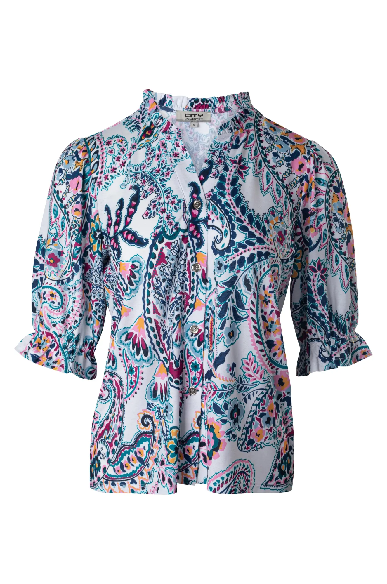 Fine Slinky Top | PINK PAISLEY | 7431A1 Serene Ease Strong Edge