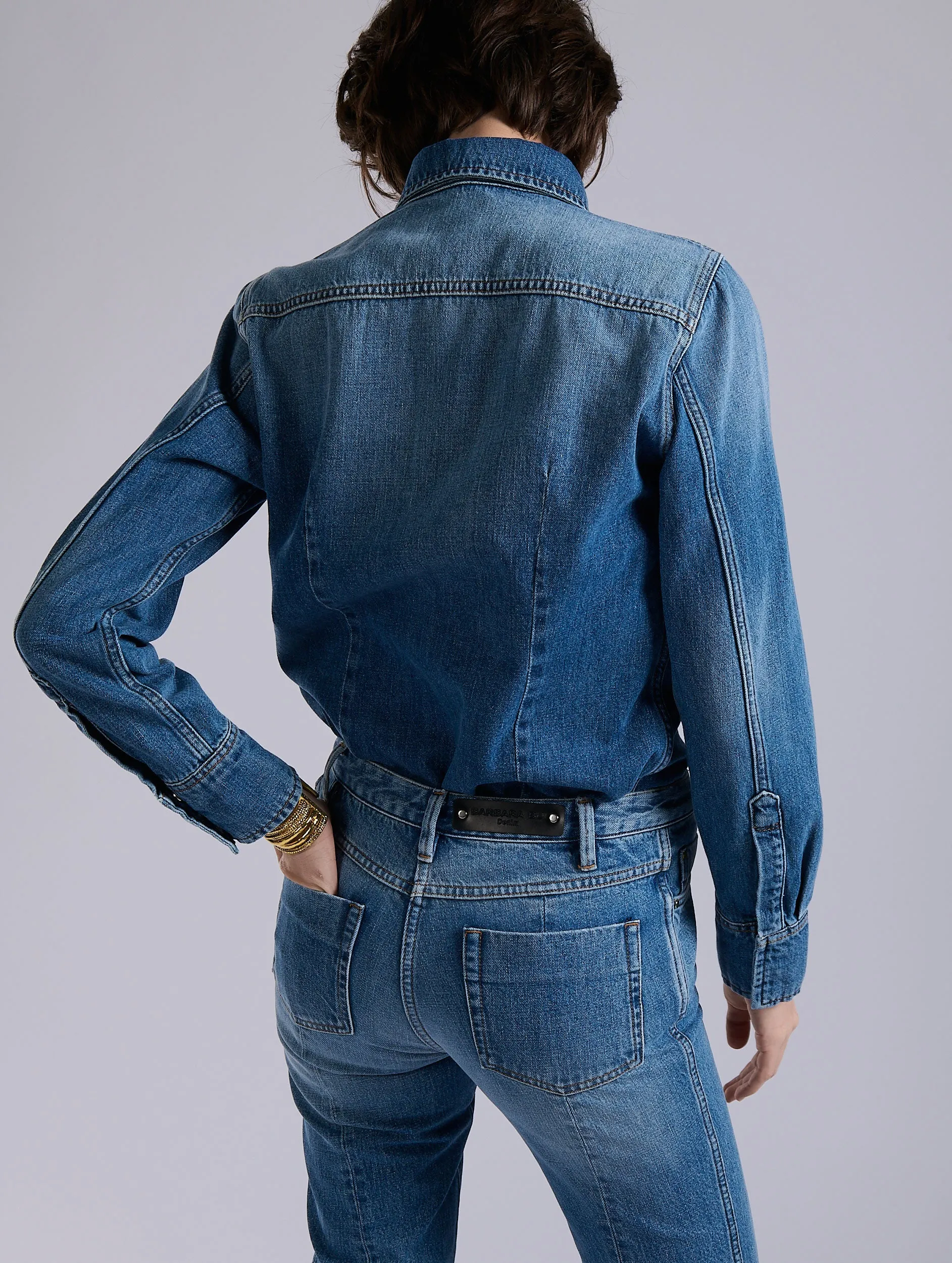 Denim shirt Ribbed Collar Design