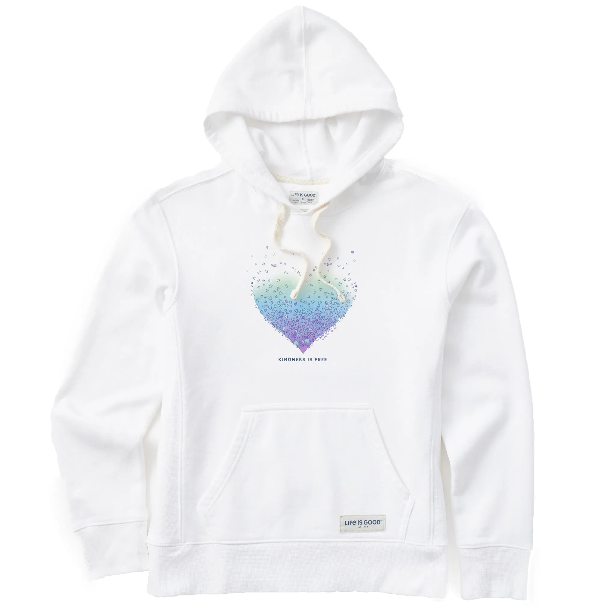 product tweed warmth Women's Kindness is Free Evaporating Heart Simply True Fleece Hoodie