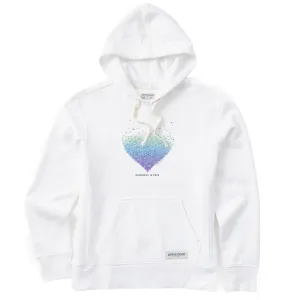 Women's Kindness is Free Evaporating Heart Simply True Fleece Hoodie ethnic print