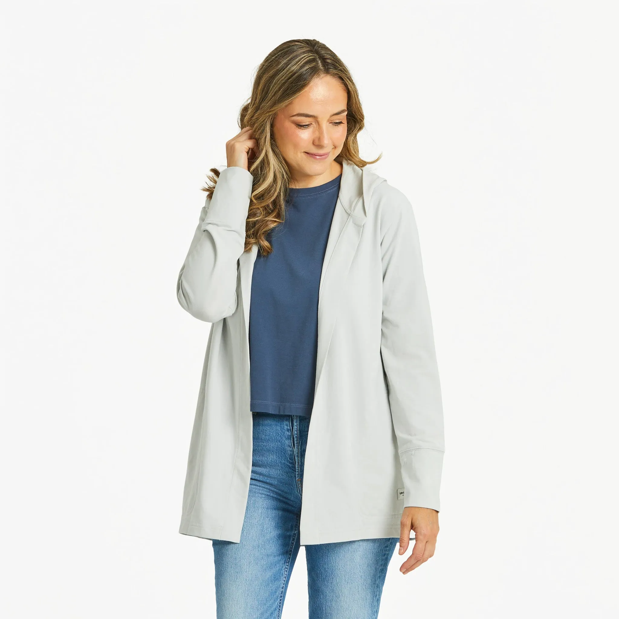 old people Women's Solid Crusher-FLEX Cardigan