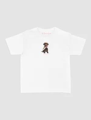 Round neck simplicity Light Outfit chocolate baby tee