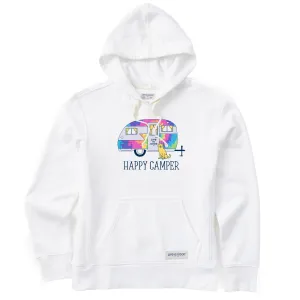 birthday wear Brand Identity Women's Tie Dye Happy Camper Simply True Fleece Hoodie