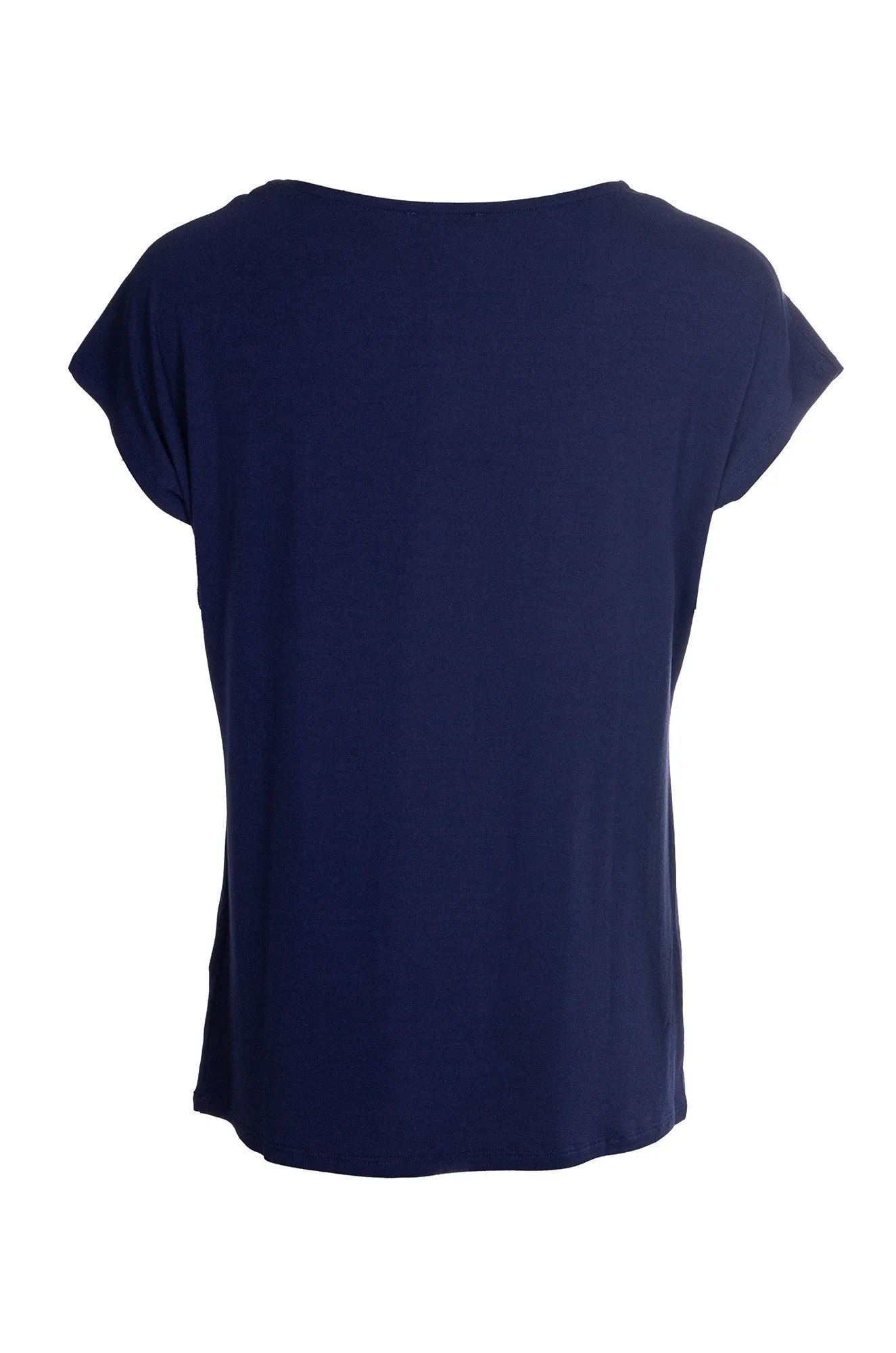 Rich Tone Sequin trimmed Top | NAVY | 4531A1